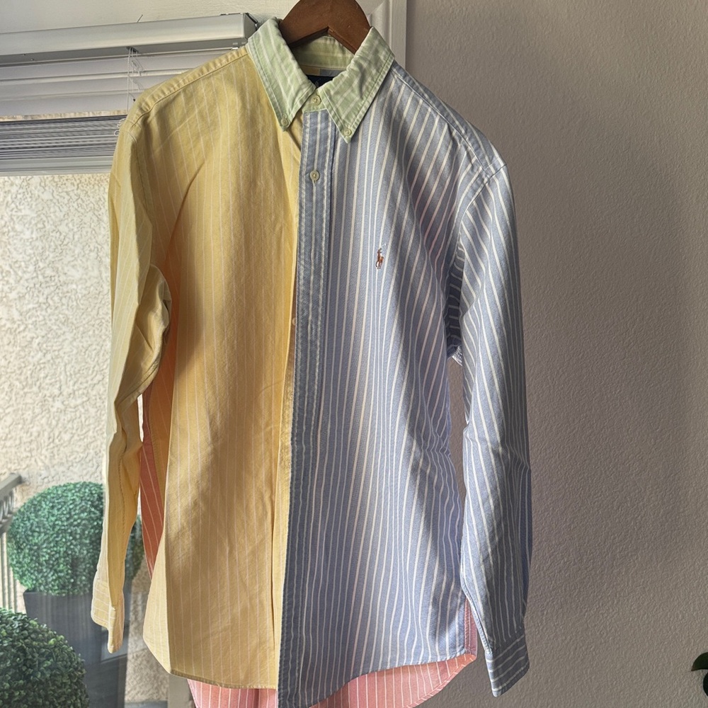 Ralph Lauren Multi-Color Panelled Stripe Button-Down Shirt